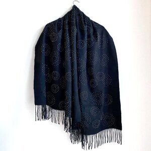 NEW Cashmere Black Studded Sparkly Detail Large Soft Luxurious Wrap Shawl